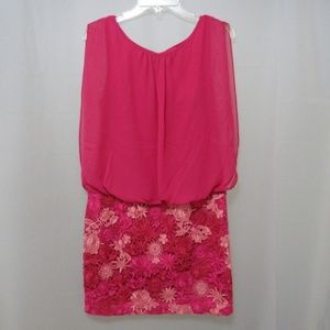 Aidan Mattox Floral Chiffon Sleeveless Dress NWT